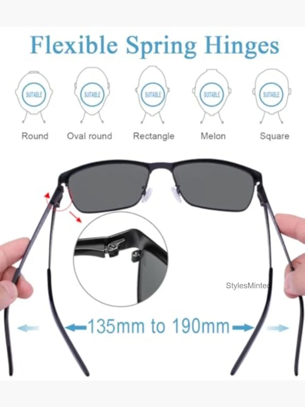 Square Polarized Sunglasses UV400 Protection Mens Driving Fishing Hiking